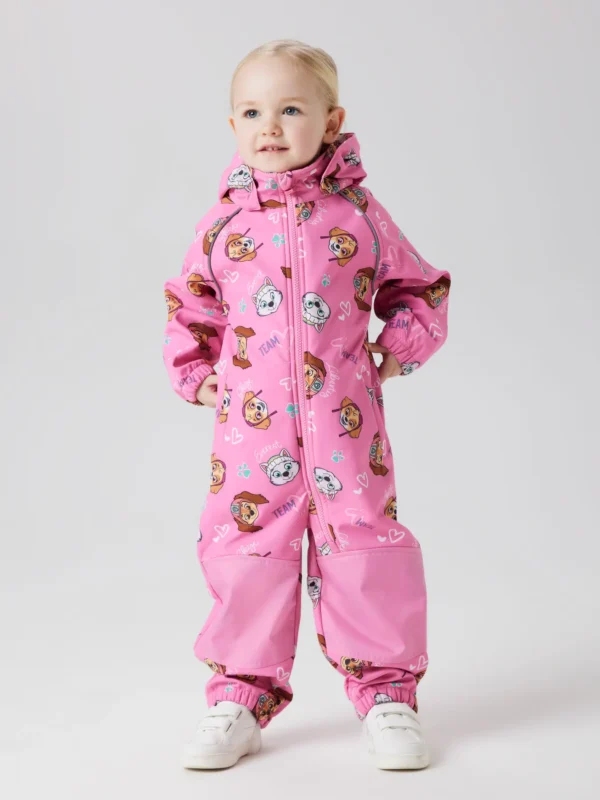 softshell-kombinezonas-sunyciai-patruliai-rozinis NAME IT Softshell kombinezonas "Šunyčiai patruliai" (Rožinis)
