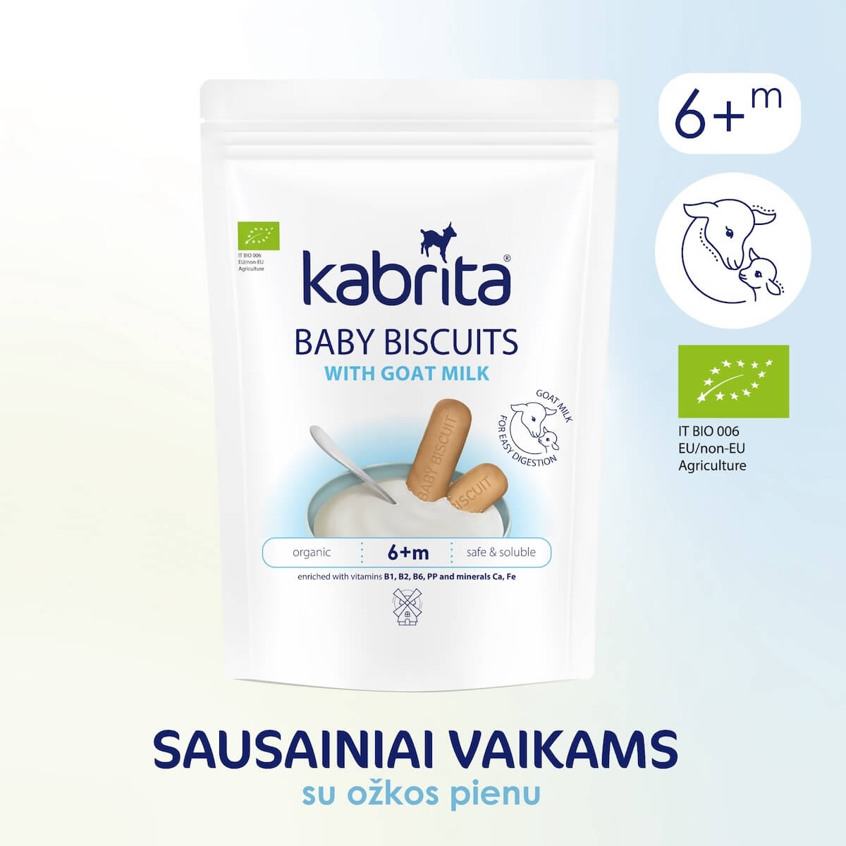 4 Kabrita® sausainiai kūdikiams su ožkos pienu nuo 6 mėn. 115 g 1 vnt.