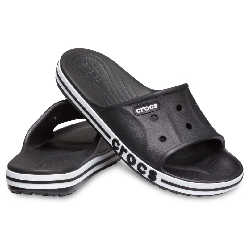 crocs-bayaband-slide-black-white-sneakers-unisex Crocs™ Bayaband Slide šlepetės (Juodos)