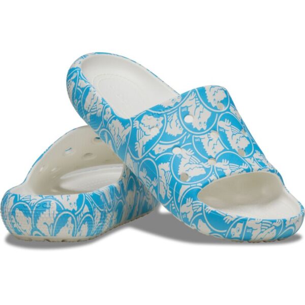 Crocs™ Classic Duke Print Slide v2 šlepetės (Mėlynos)