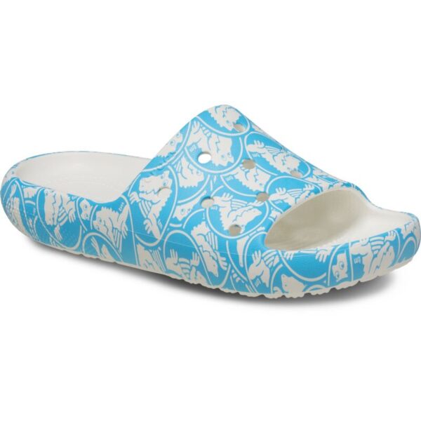Crocs™ Classic Duke Print Slide v2 šlepetės (Mėlynos)