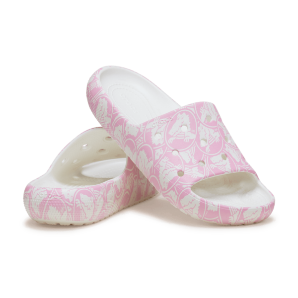 crocs-classic-v2-duke-print-pink-pink Crocs™ Classic Duke Print Slide v2 šlepetės (Rožinės)
