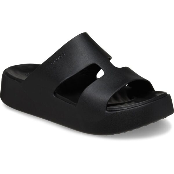 crocs-getaway-platform-h-strap-black-juodos-moterims Crocs™ Getaway Platform H-Strap šlepetės (Juodos)