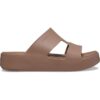 Crocs™ Getaway Platform H-Strap šlepetės (Rudos)