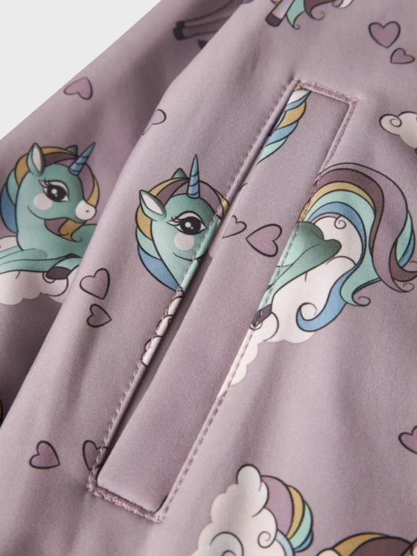 NAME IT Softshell kombinezonas "Purpurinis vienaragis"