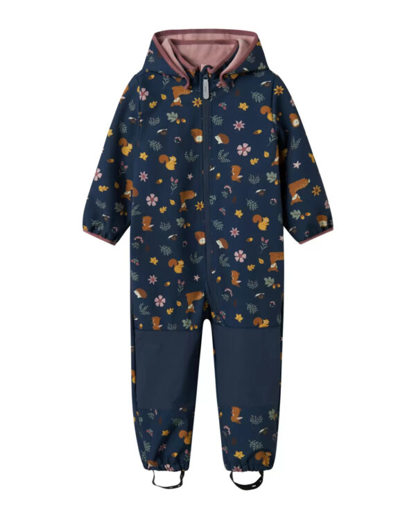 NAME IT Softshell kombinezonas "Miško žvėreliai" (Mėlynas/Alyvinis)