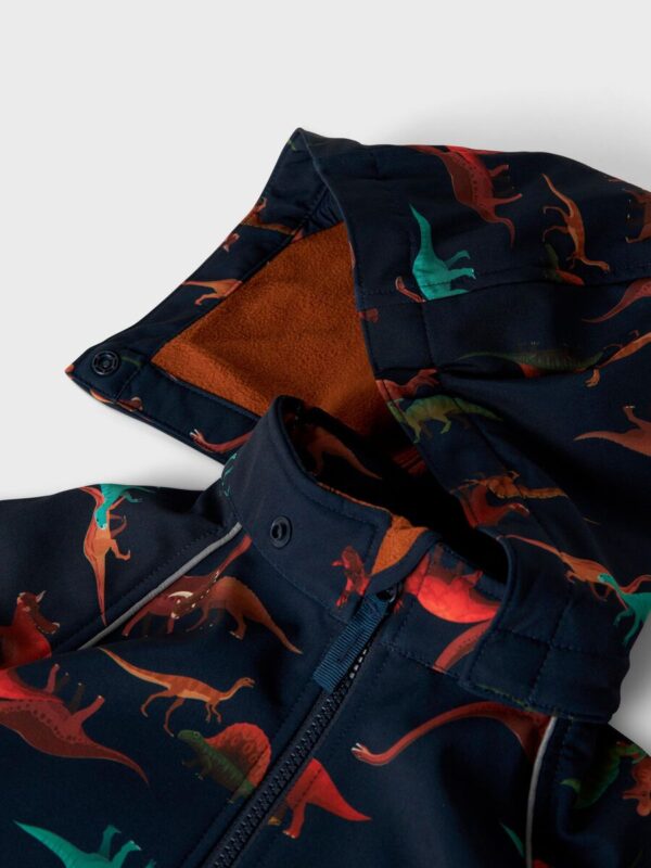 NAME IT Softshell kombinezonas "UGNINIAI DINOZAURAI" (Tamsiai mėlynas)
