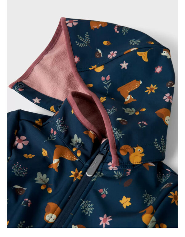 NAME IT Softshell kombinezonas "Miško žvėreliai" (Mėlynas/Alyvinis)