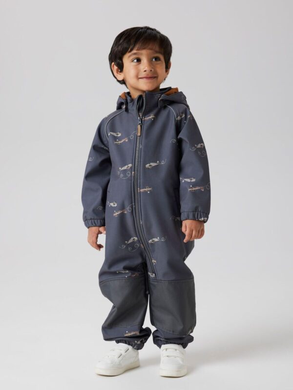 NAME IT Softshell kombinezonas "LĖKTUVAI" (Pilkas/Rudas)