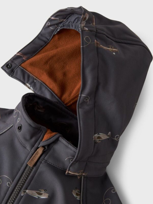 NAME IT Softshell kombinezonas "LĖKTUVAI" (Pilkas/Rudas)