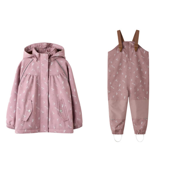 NAME IT Softshell kelnių ir striukės komplektas "WOODROSE BIRD"