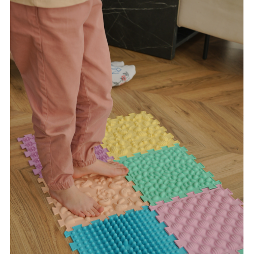 Masažinis kilimėlis „Puzzle Mix Pastel“ 8 elementai