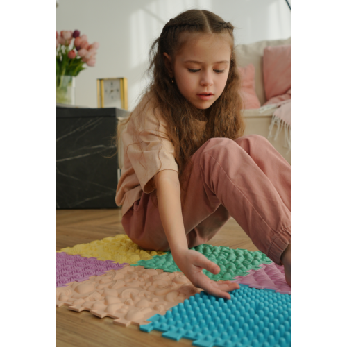 Masažinis kilimėlis „Puzzle Mix Pastel“ 6 elementai