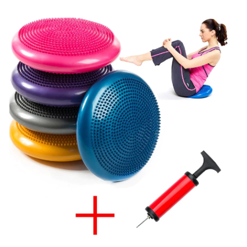 Balansuojanti masažo pagalvėlė D 33cm pripučiama su pompa