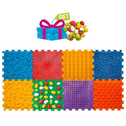 Ortopedinis sensorinis kilimėlis Ortek Mix Puzzle (8 dalys + modulių rinkinys "Akmenukai")