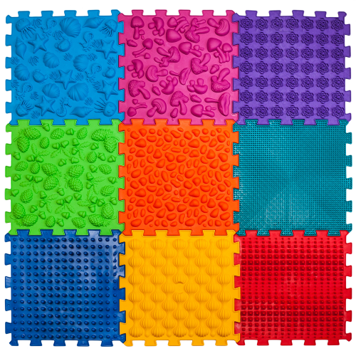 Masažinis ortopedinis kilimėlis „Ortek Puzzle Mix““ (9 moduliai)