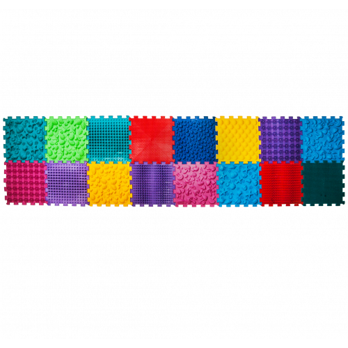 Ortopedinis masažinis kilimėlis Ortek Dėlionė „Mega Mix“ 16 elementų