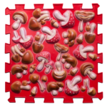 Masažo kilimėlis „Puzzle Ortek Mushrooms“