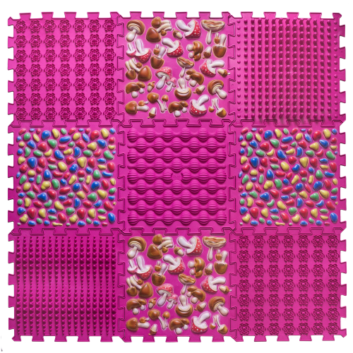 Masažinis ortopedinis kilimėlis „Ortek Puzzle Mix“ 9 elementai