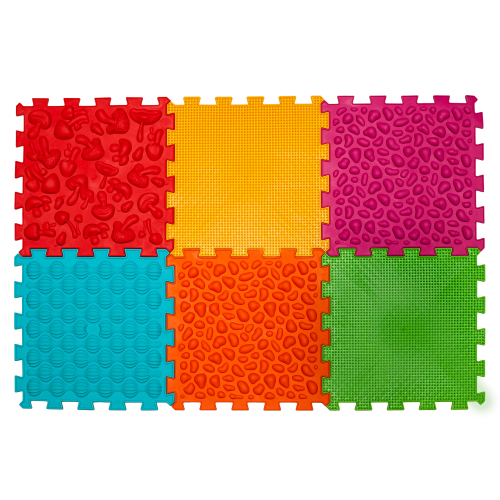 Ortopedinis masažinis kilimėlis „Ortek Mix Puzzle“ 6 elementai