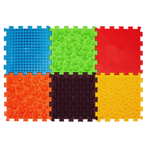 Masažo ortopedinis kilimėlis Ortek 6 dėlionės elementai + 6 trikampiai