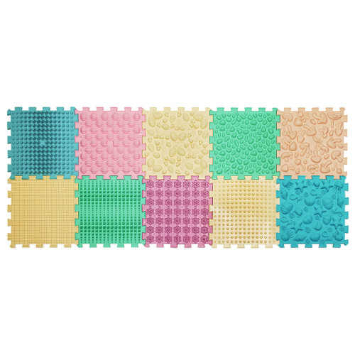 Masažinis kilimėlis „Puzzle Mix Pastel“ 10 elementų