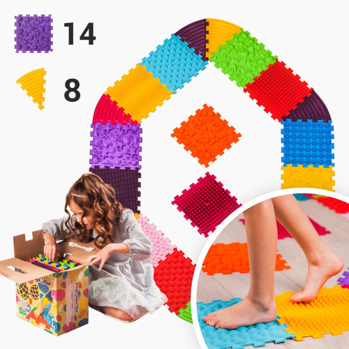 Masažo kilimėlis „Ortek Puzzle 14 elementų + 8 trikampiai