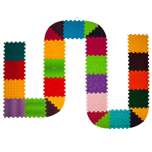 Ortopedinis sensorinis kilimėlis „Ortek Puzzle (18 elementų + 10 trikampių)