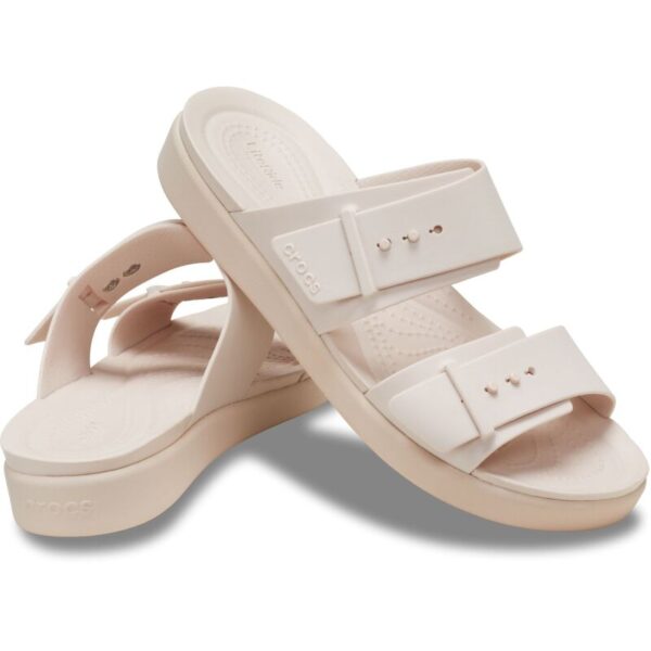 Crocs™ Brooklyn Buckle Low tapkės moterims (Kreminės/Quartz)