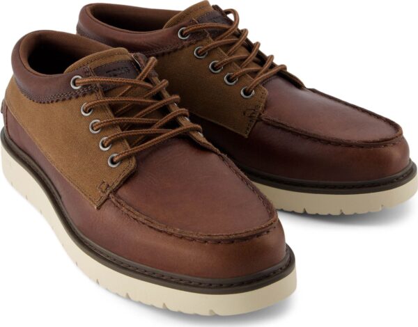 TOMS LEATHER/ WAXED CANVAS MEN'S BOOT 10021387 Brown