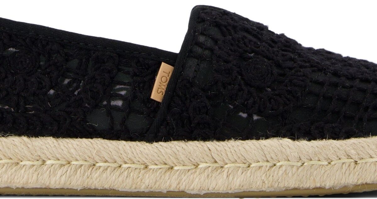 07d6aff7f613c38a3c531a33fd9bba07 TOMS BLACK CROCHET LACE 10021938 Black
