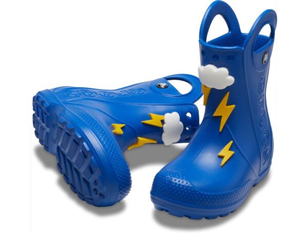 Crocs™ Handle It Lightning Bolt Rain Boot Kid's Blue Bolt
