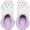 Crocs™ Baya Lined Fuzz Strap Clog White/Lavender