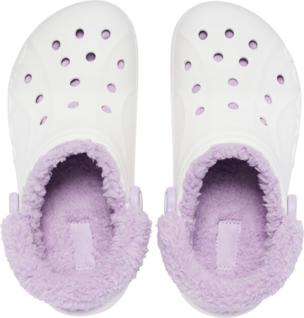 Crocs™ Baya Lined Fuzz Strap Clog White/Lavender