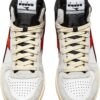 0b5471ab09e536faf695524a6e8577ee DIADORA Magic Basket Demi Cut Suede Leather White/Ferrari Red Italy
