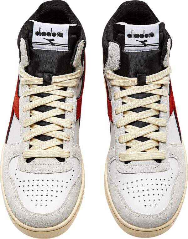 0b5471ab09e536faf695524a6e8577ee DIADORA Magic Basket Demi Cut Suede Leather White/Ferrari Red Italy