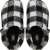 Crocs™ Classic Buff Check Cozzzy Slipper Black/White