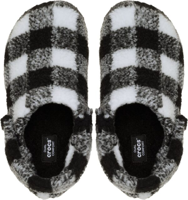 Crocs™ Classic Buff Check Cozzzy Slipper Black/White