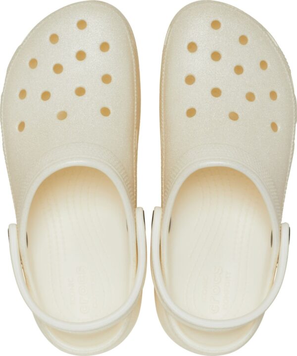 Crocs™ Classic Platform Glitter Clog W Chalk
