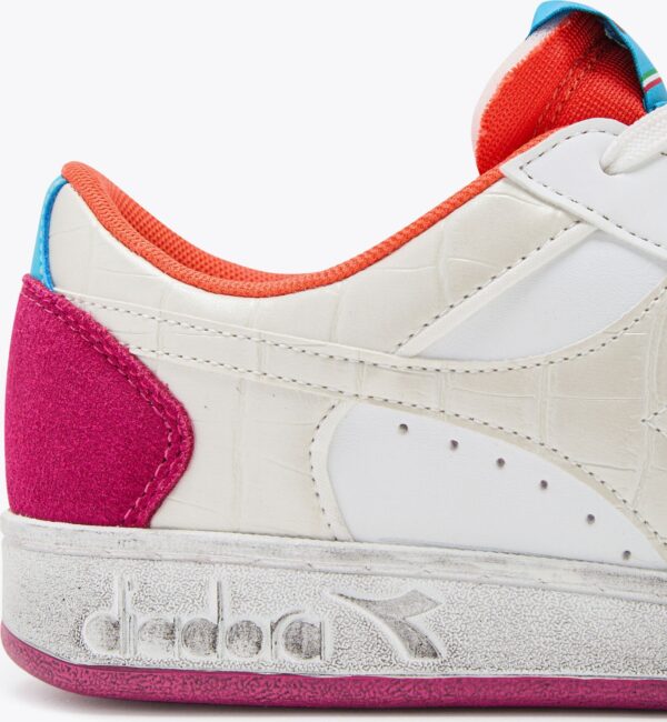 DIADORA Magic Basket Low Croco Wn Wht/Bachelor Button/Daiquiri