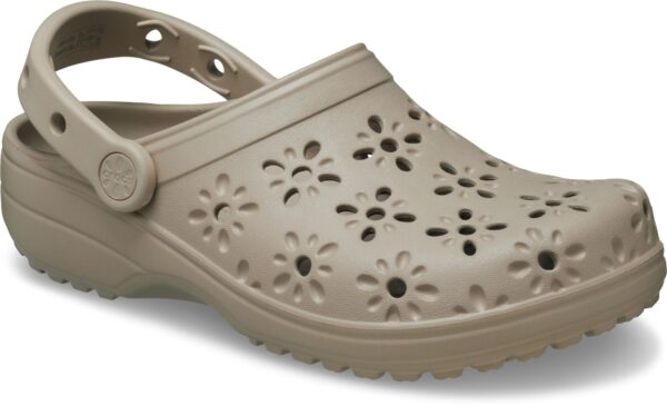 Crocs™ CLASSIC FLORAL CUT OUT CLOG Taupe