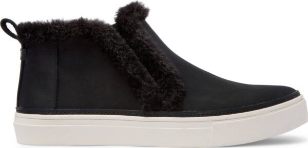 TOMS Leather Faux Fur Women's Bryce Sneaker Black