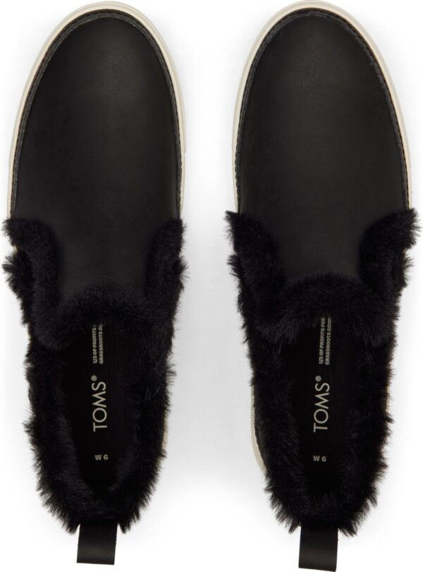 TOMS Leather Faux Fur Women's Bryce Sneaker Black