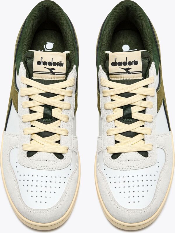 220976d3f2d63cca264e7022cbcc8bfb DIADORA Magic Basket Low Suede Leather White/Kombu Green