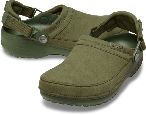 22a612633e90555e2119ea8a23b368d7 Crocs™ Classic Crafted Vegan Suede Clog Army Green