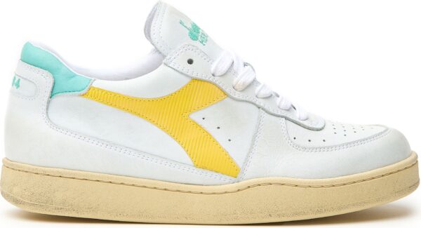 25c5a5490a36a9d3dc53afef59baf560 DIADORA Mi Basket Low Used White/Yellow Croms