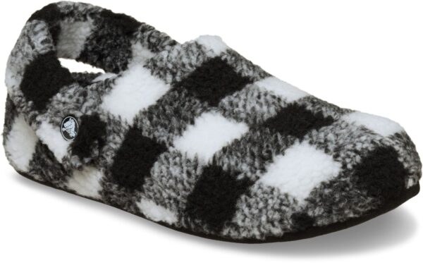 Crocs™ Classic Buff Check Cozzzy Slipper Black/White
