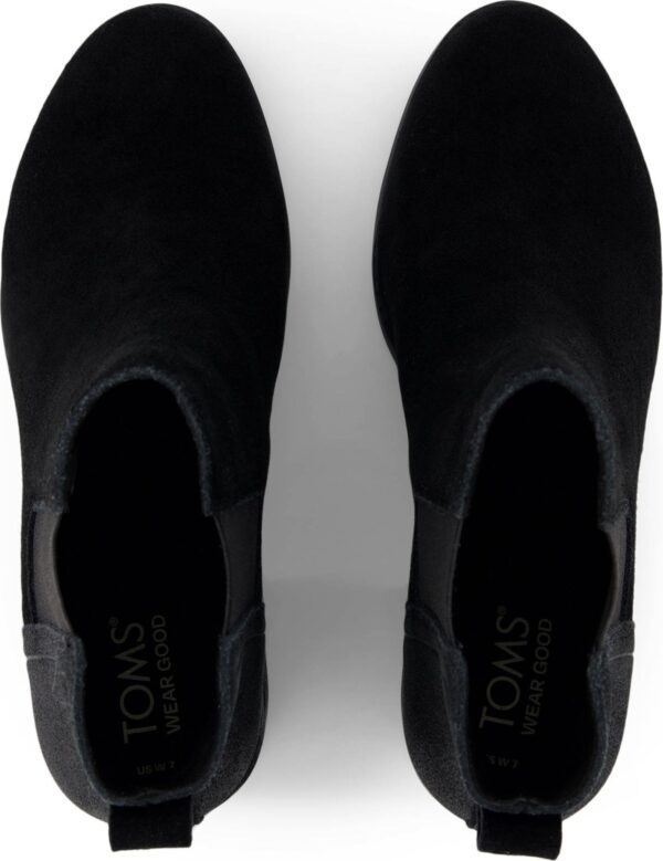 TOMS SUEDE/METALLIC WOMEN'S  EVELYN CHELSEA BOOT 100213 Black