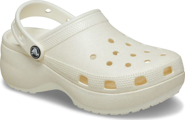 Crocs™ Classic Platform Glitter Clog W Chalk