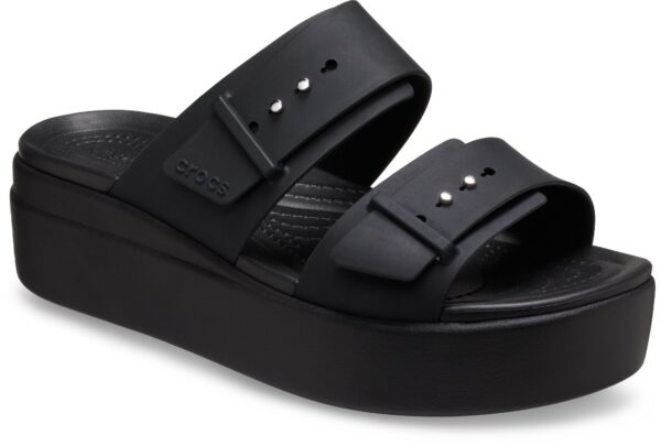 Crocs™ Brooklyn Sandal Low Wedge Women's Black